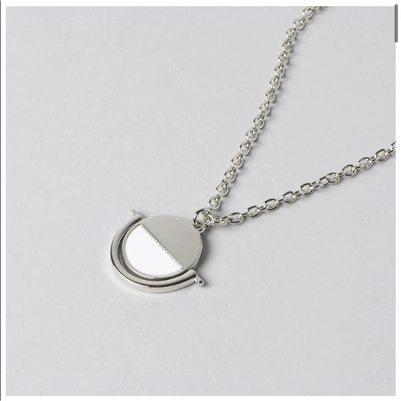 NWT Bauble Bar Snowfall Reversible Spinner Necklace - Picture 2 of 4